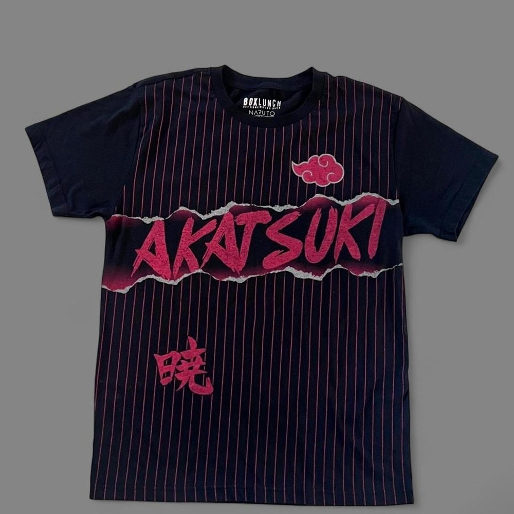 Box Lunch Naruto Shippuden Akatsuki Striped Graphic Tee mens large